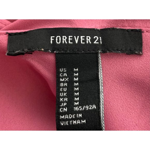 Forever 21 Women's Size Medium Mauve Pink Spaghetti Strap Ruffle Top - Picture 3 of 4